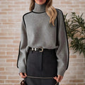 High Neck Pullover Solid Soft Long Sleeve