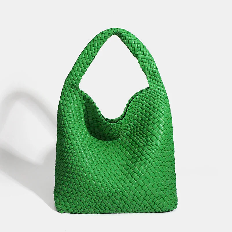 High Quality Hand-woven Bag - Parrot green / 30cmx15cmx34cm / CHINA