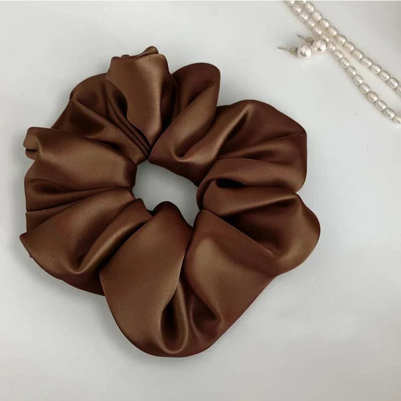 High-quality Satin Headband With a High-end Feel - Chocolate / One Size