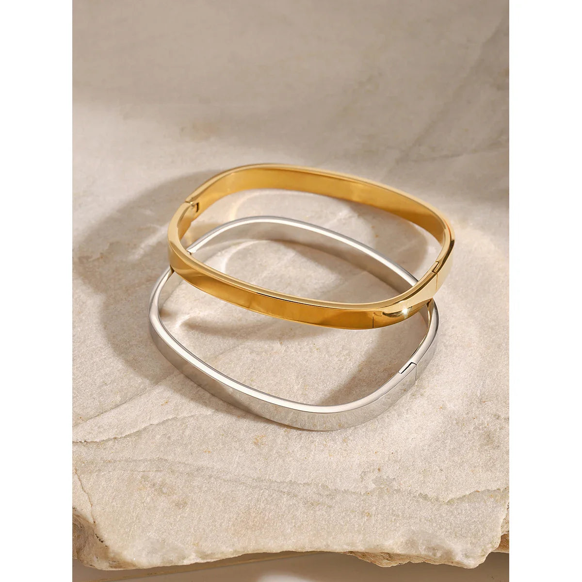 High Quality Stainless Steel Square Wide Bracelet Bangle