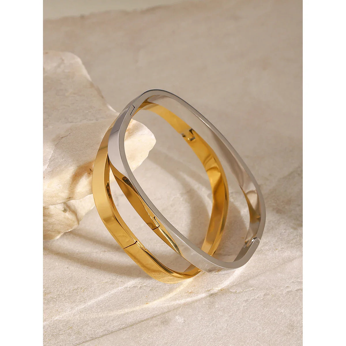 High Quality Stainless Steel Square Wide Bracelet Bangle
