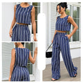 High-Rise Slim Flare Pants Summer Two-piece Set - electronic accessories
