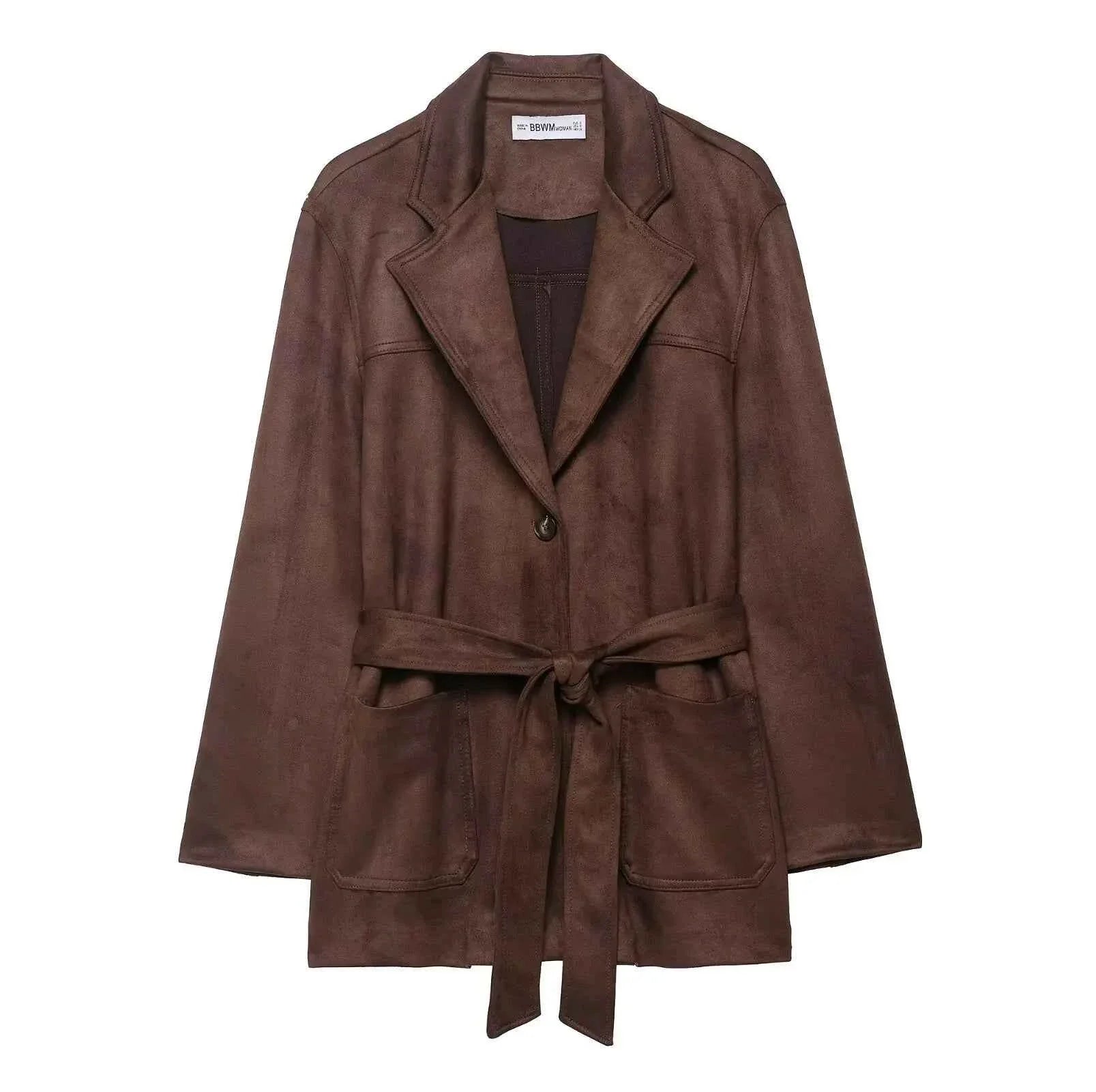 High Street Brown Suede Jacket For Women