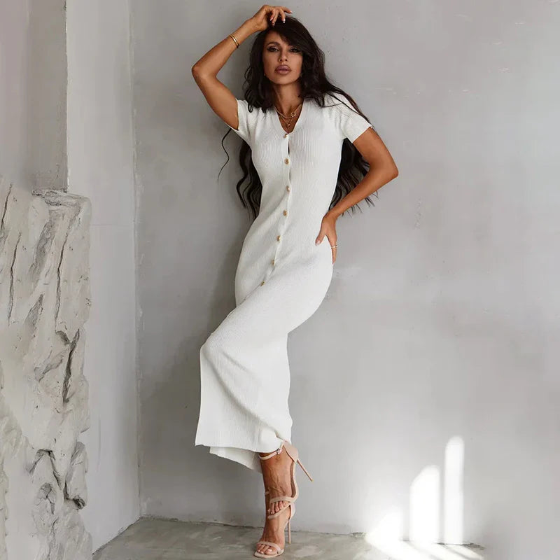 High Waist Knitted Dress For Women