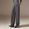 High Waist Wide Leg Pants Draping Effect Tight Long - Dark Gray / XXL