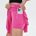 Hot pink high waisted tennis mini skirt with side pocket