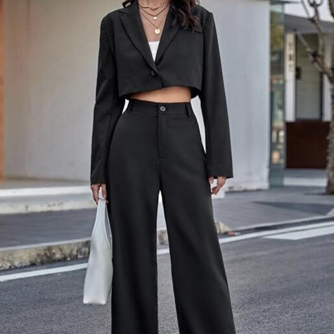 High Waisted Wide Leg Pants - Other