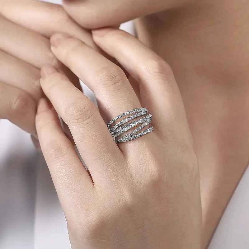 Hip Hop Wind Line Winding Ring - jwellery