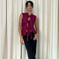 Hollow Bandage Vest Top - PURPLE / M