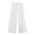 Hollow Embroidered Jacket Wide Leg Trousers - Pants / L - Other