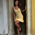 Hollow Knitted Mini Dress For Women