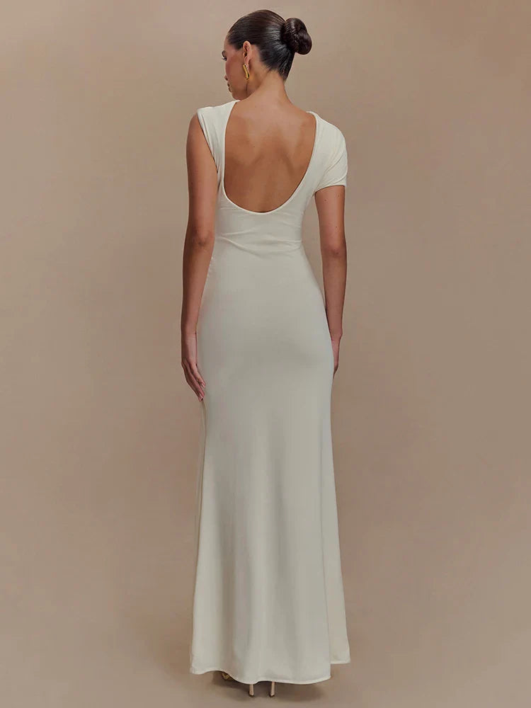 Hollow Out Gold Clasp Maxi Dress For Women