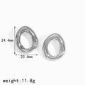 Hollow Titanium Steel Ear Studs Women - TE60019S - electronic accessories