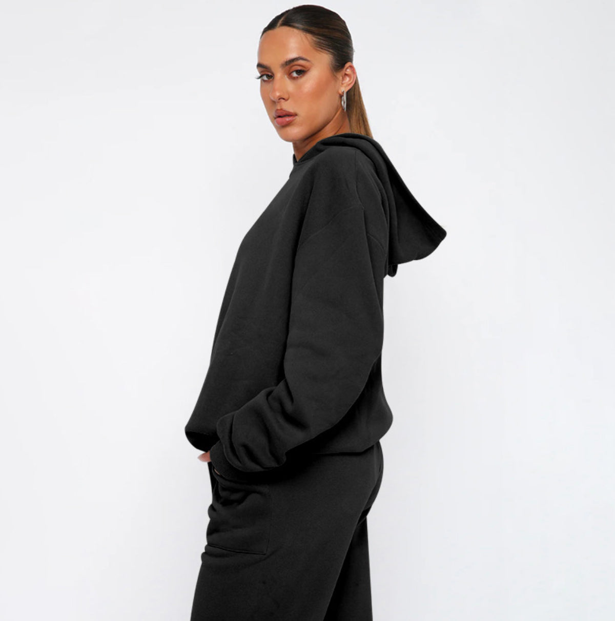 Hooded Long Sleeve Sweater Women’s Clothing Fashion Casual Trousers Suit - Other