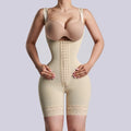 Hourglass Shapewear Mid-leg Adjustable Hook and Eye Bodysuit - Beige / XXL