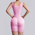 Hourglass Shapewear Mid-leg Adjustable Hook and Eye Bodysuit - Pink / XXL