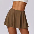Ice-sensitive UV-proof Fake Two-piece High Waist Yoga Skirts - Caramel Mocha / L - Other