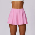 Ice-sensitive UV-proof Fake Two-piece High Waist Yoga Skirts - Pink / L - Other