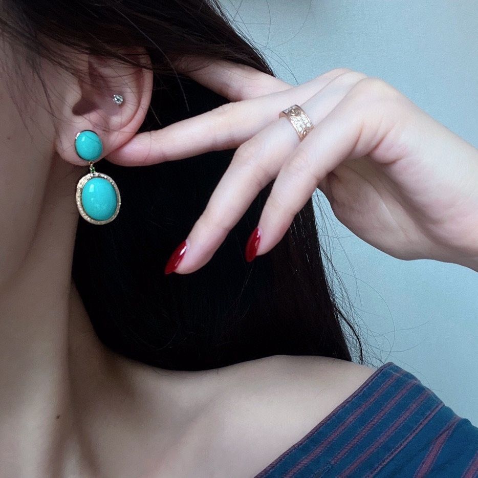 Imitation Turquoise Earrings Fashionable And Elegant - Ear Studs - electronic accessories