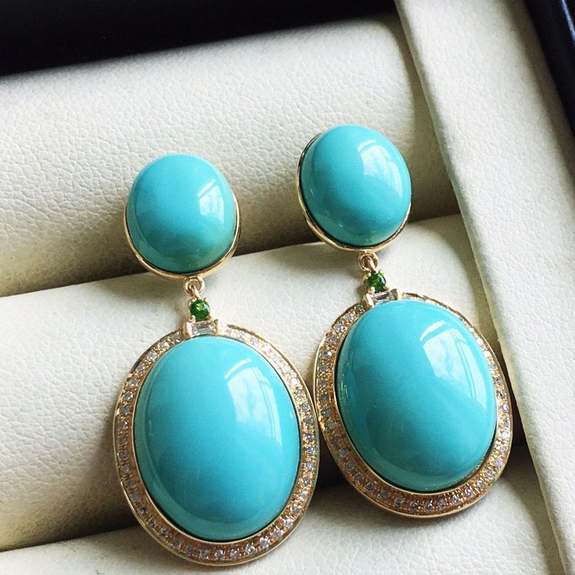 Imitation Turquoise Earrings Fashionable And Elegant - Ear Studs - electronic accessories