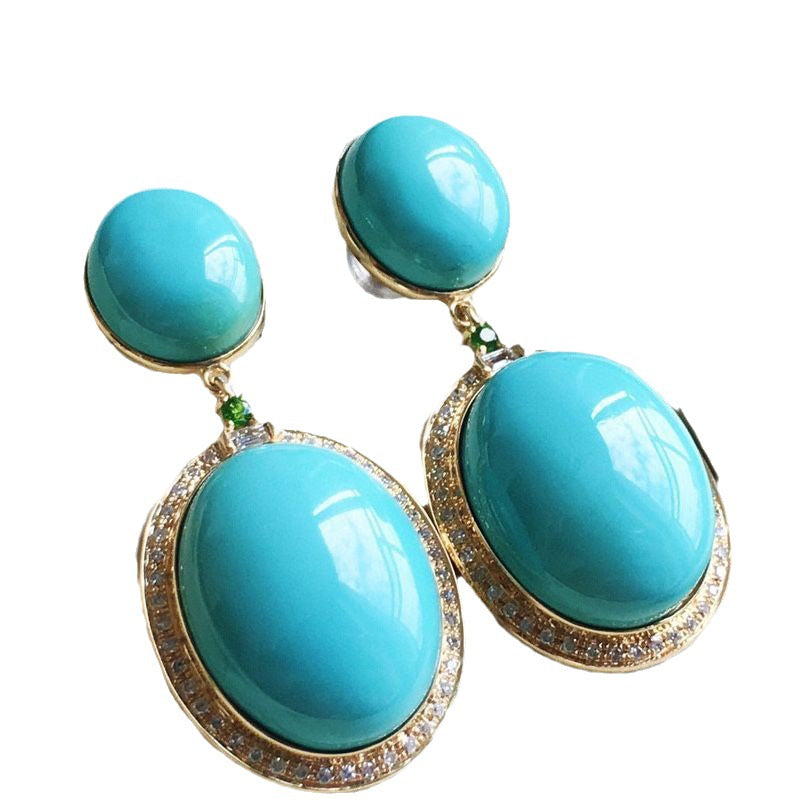 Imitation Turquoise Earrings Fashionable And Elegant - Ear Studs - electronic accessories