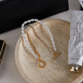 Inlay Zircon Double Layer Pearl Bracelet Waterproof Stainless Steel - JDB0307023