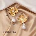 Ins Style Shaped Pearl Flower Earrings - E257 Golden Flowers - electronic accessories