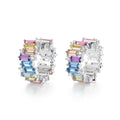 Irregular Color Zirconium Ear Studs - Thick Silver Platinum / 925 - electronic accessories