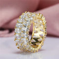 Irregular Gem With High Diamond And Full Ring - Gold / No 10 - electronic accessories
