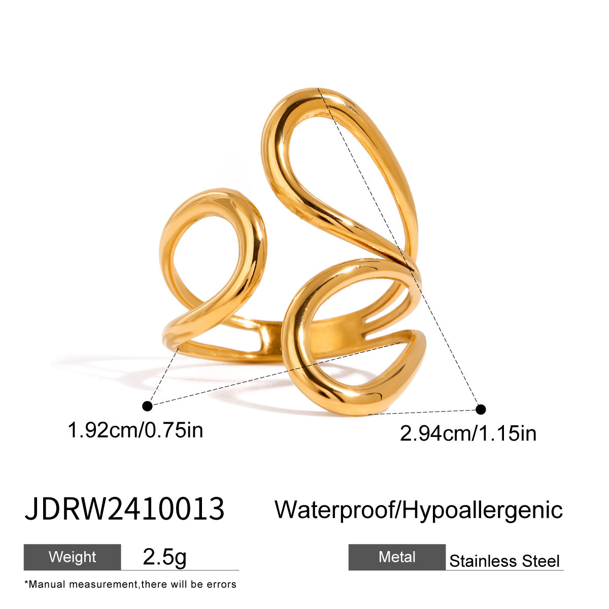 Irregular Line Simple Hollow Ring Personality All-match - JDRW2410013 - electronic accessories