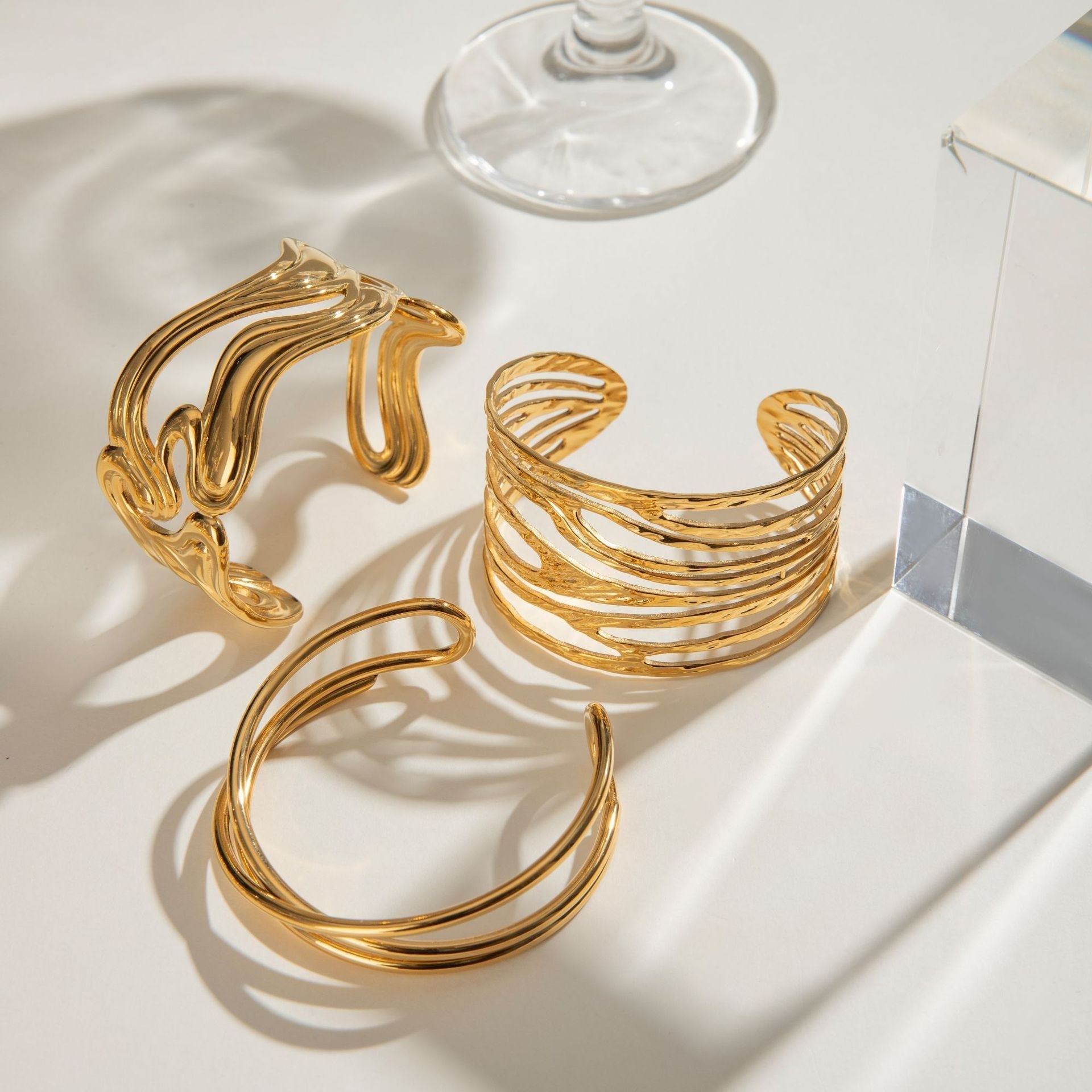 Irregular Lines Multi-layer Hollow Open-end Bracelet Retro Personality - electronic accessories