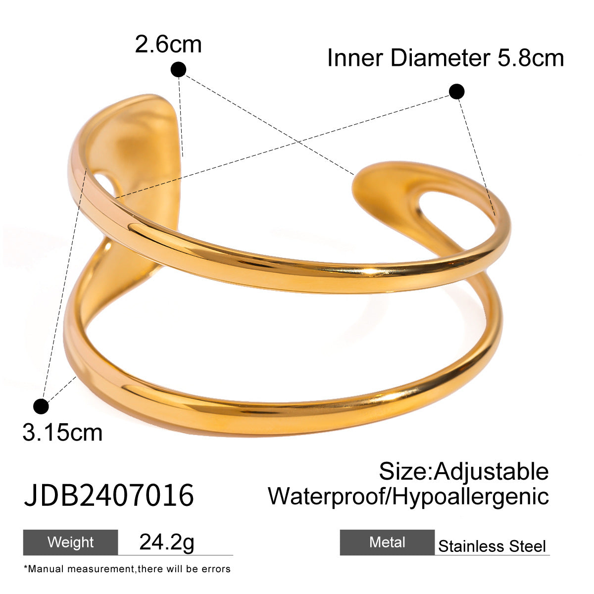 Irregular Lines Multi-layer Hollow Open-end Bracelet Retro Personality - JDB2407016 - electronic accessories