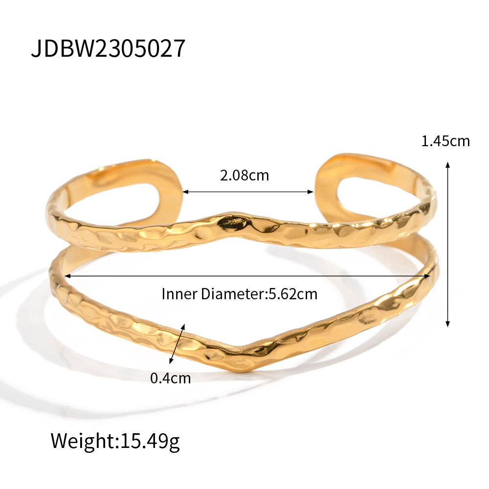Irregular Lines Multi-layer Hollow Open-end Bracelet Retro Personality - JDBW2305027 - electronic accessories