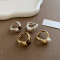Irregular Metal Pearl Tigereye Open Ring For Women - electronic accessories
