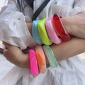 Jelly Color Big Irregular Square Acrylic Wide Bangle