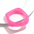 Jelly Color Big Irregular Square Acrylic Wide Bangle - rose