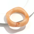Jelly Color Big Irregular Square Acrylic Wide Bangle - beige pink