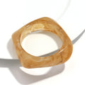 Jelly Color Big Irregular Square Acrylic Wide Bangle - light amber