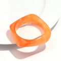 Jelly Color Big Irregular Square Acrylic Wide Bangle - light orange