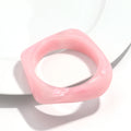 Jelly Color Big Irregular Square Acrylic Wide Bangle - pink