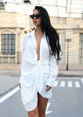 Kendra White Shirt Dress - Women’s Fashion - Clothing