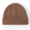 Knitted Pure Wool Beanies - Brown / One Size