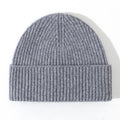 Knitted Pure Wool Beanies - Neutral grey / One Size