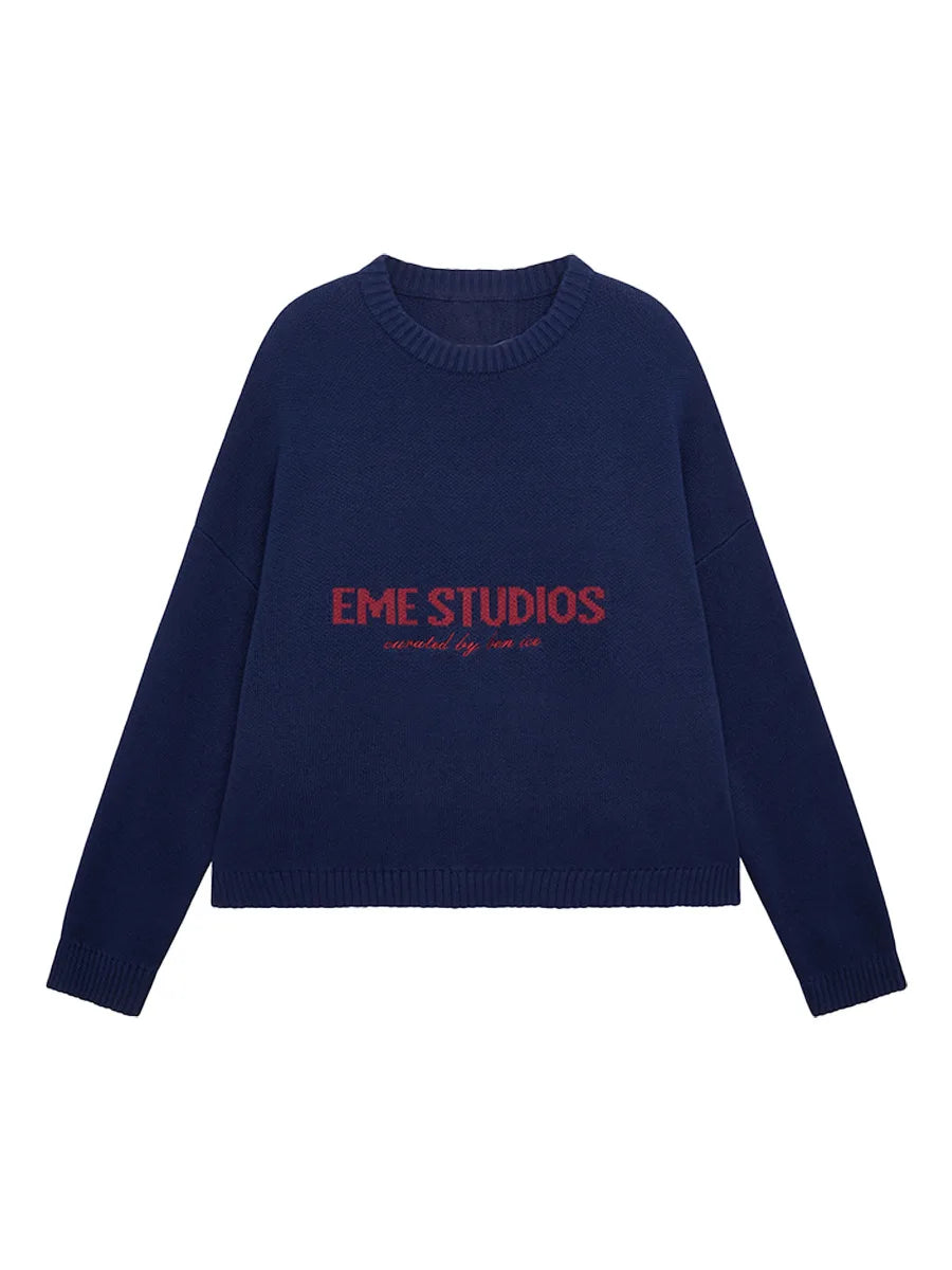 Knitted Sweater Autumn and Winter Women - DarkBlue / L