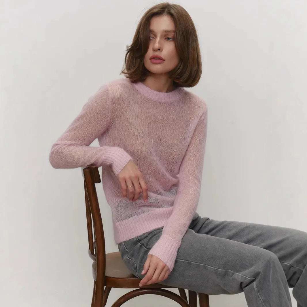 Knitted Sweater Top - Pink / S