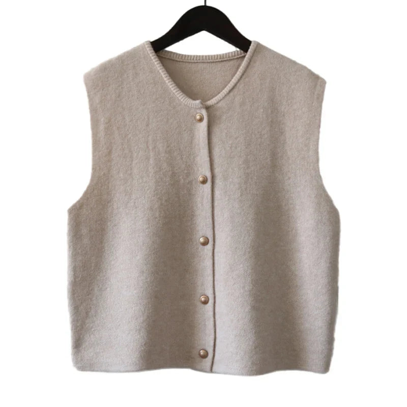 Knitted Vests Women - Apricot / M