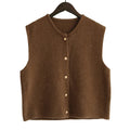 Knitted Vests Women - Coffee / M