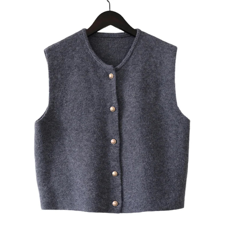 Knitted Vests Women - Dark Grey / M