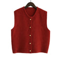 Knitted Vests Women - Rusty Red / M