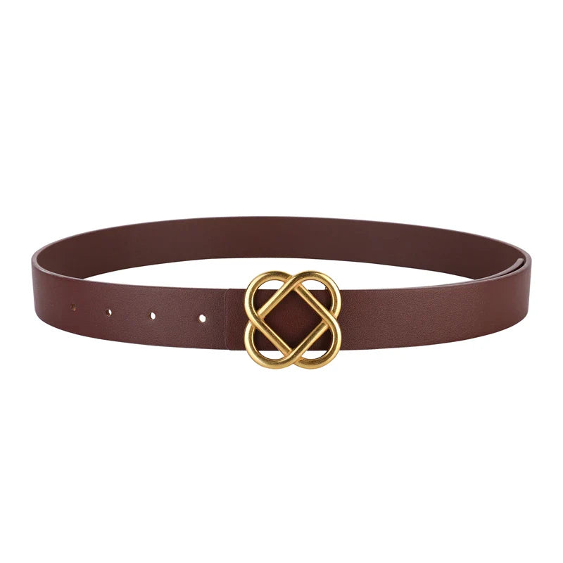 Knot Buckle Women Belt - Coffee color / 100cm / CHINA